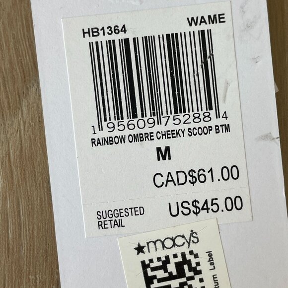 NEW Hurley Womens Medium Rainbow Ombre Cheeky Scoop Bikini Bottom Swimwear - Picture 3 of 11